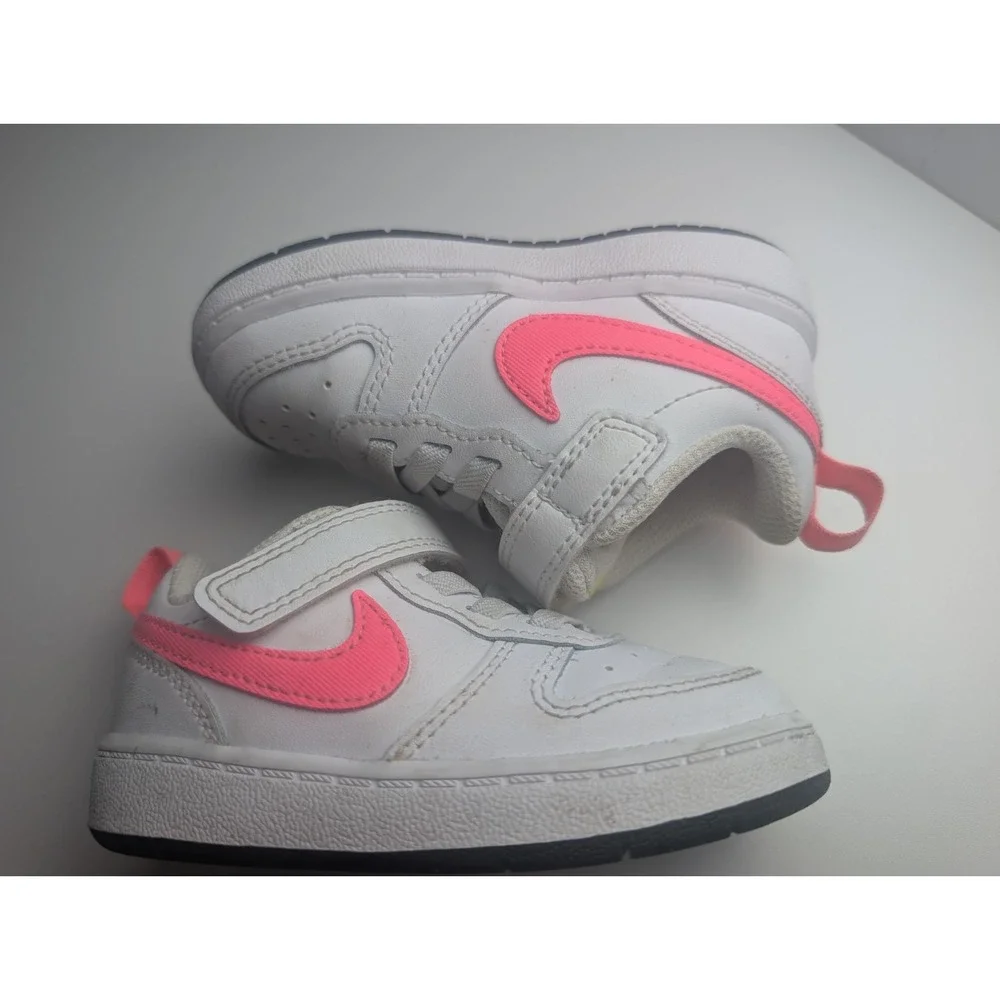Nike Court Borough Low 2 Toddler Shoes White/Pink Size 6C